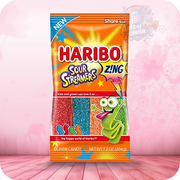 Haribo Sour Streamers Peg Bag 142g	Sweets & Candy 	x	2.99