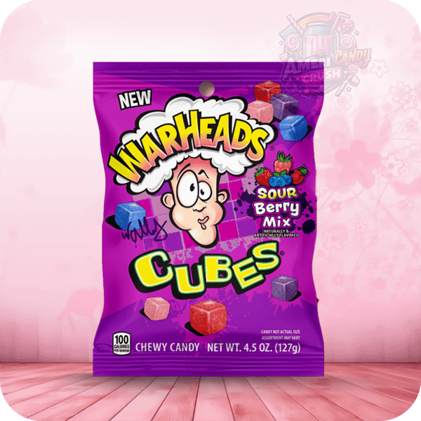 Warheads Berry Mix Cubes Peg Bag 4.5oz (127g)